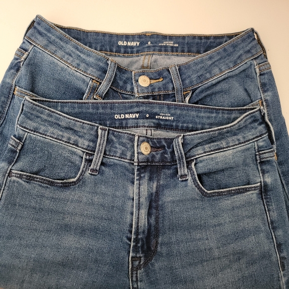 old navy Denim - Old Navy 2 Pair of Jeans High Rise Wide Leg, High Rise Straight Leg Size 0